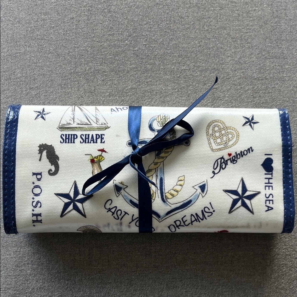 Brighton Nautical Print Jewelry Organizer - Blue and White